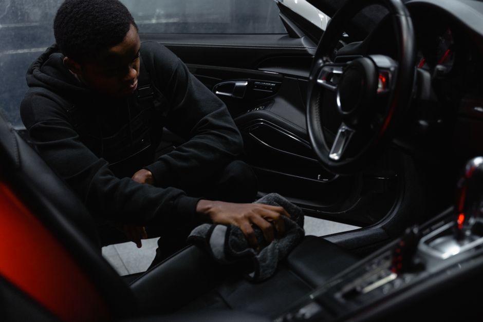 Freshly detailed premium leather car interior